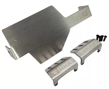 NHX RC Stainless Center Gear Box Bottom Protector & F/R Diff Fender for 1/12 FMS Willys Jeep