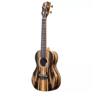 Ohana CK-150BWE Concert Ukulele – Exotic Black & White Ebony