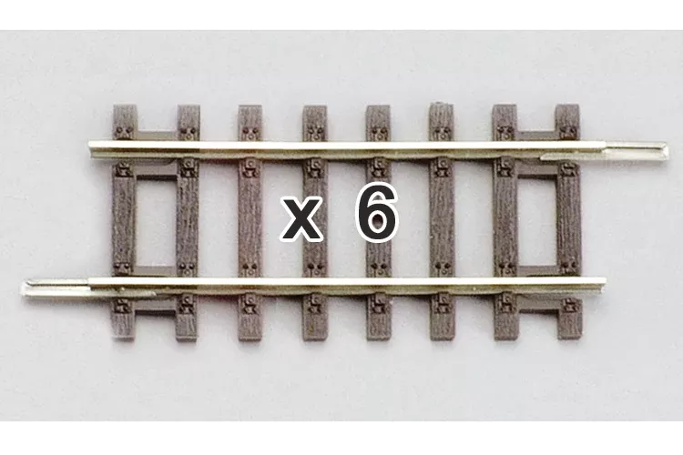 Piko 55204 HO Scale Straight Track 107mm, Box of 6