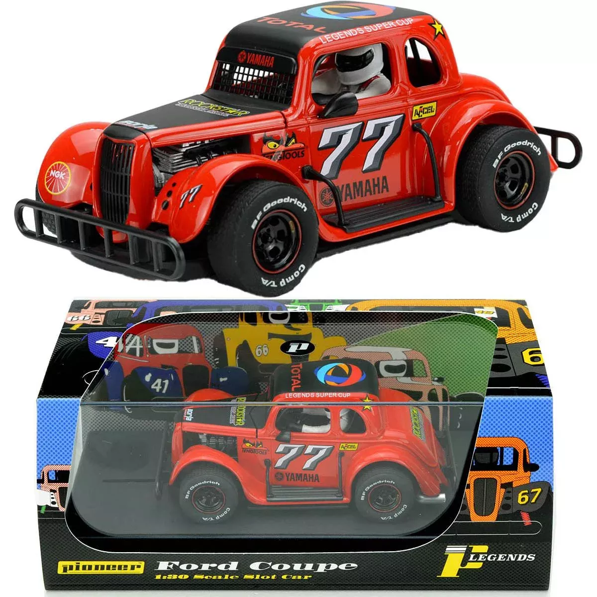 Pioneer 1934 Ford Coupe Legends Racer 1/32 slot Car Scalextric DPR P109
