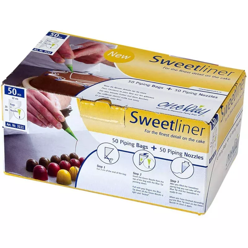 PIPPING BAG-SWEETLINER WITH NOZZLE-50 PK # 3111
