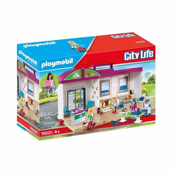 Playmobil City Life Take Along Pet Clinic Building Set 70321