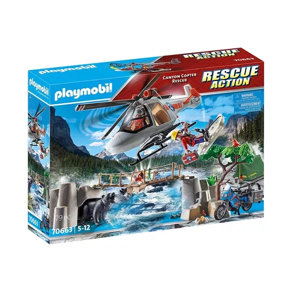Playmobil Rescue Action Canyon Copter Rescue Building Set 70663