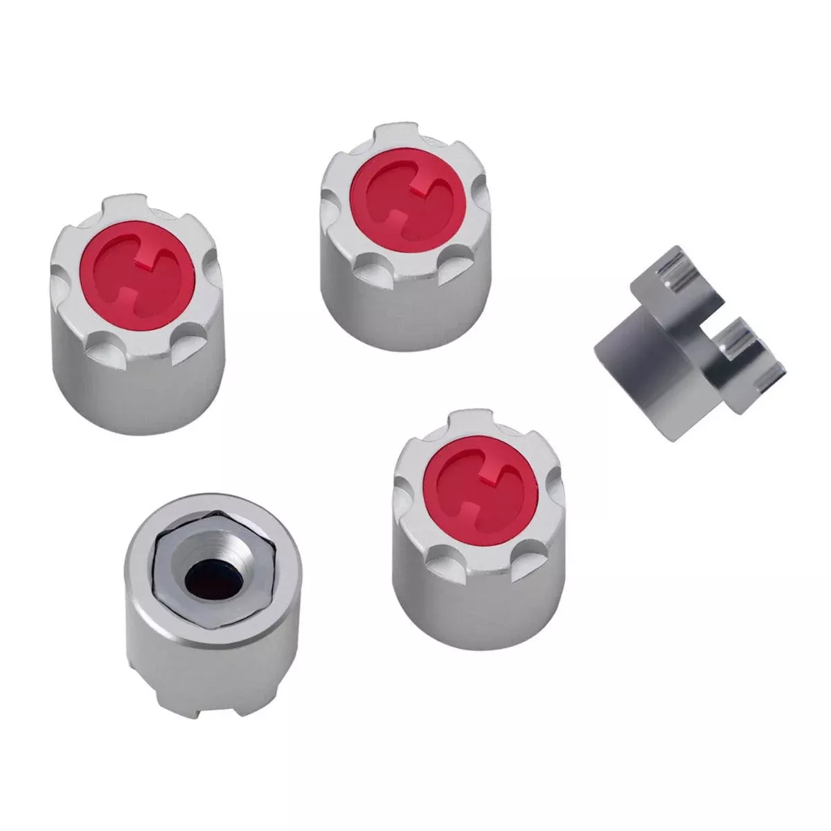 Powerhobby 1/10 Scale Rock Crawler M4 Locking Hubs w Tool Silver