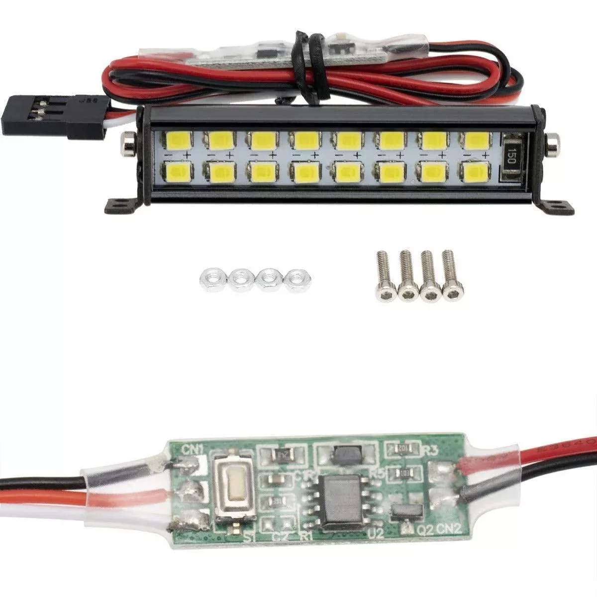 PowerHobby 52MM RC Double Row 16 LED Lightbar w/Controller for 1/10 1/8