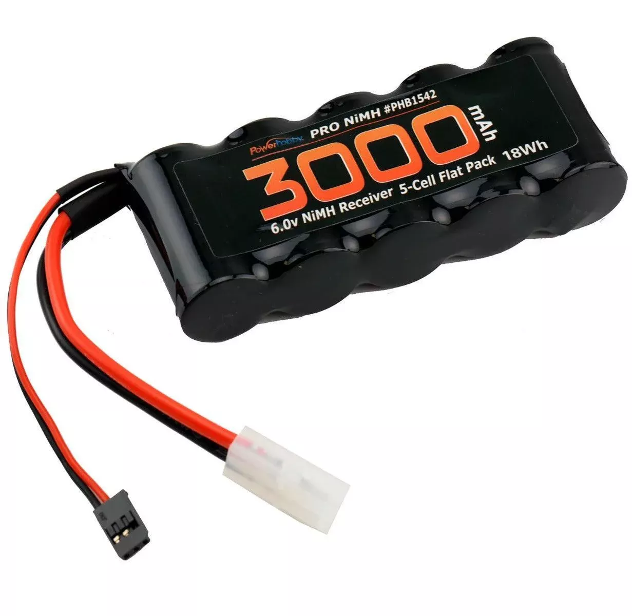 Powerhobby 6v 3000mAh 5-Cell Flat Receiver RX NiMH Battery 1/5 scale