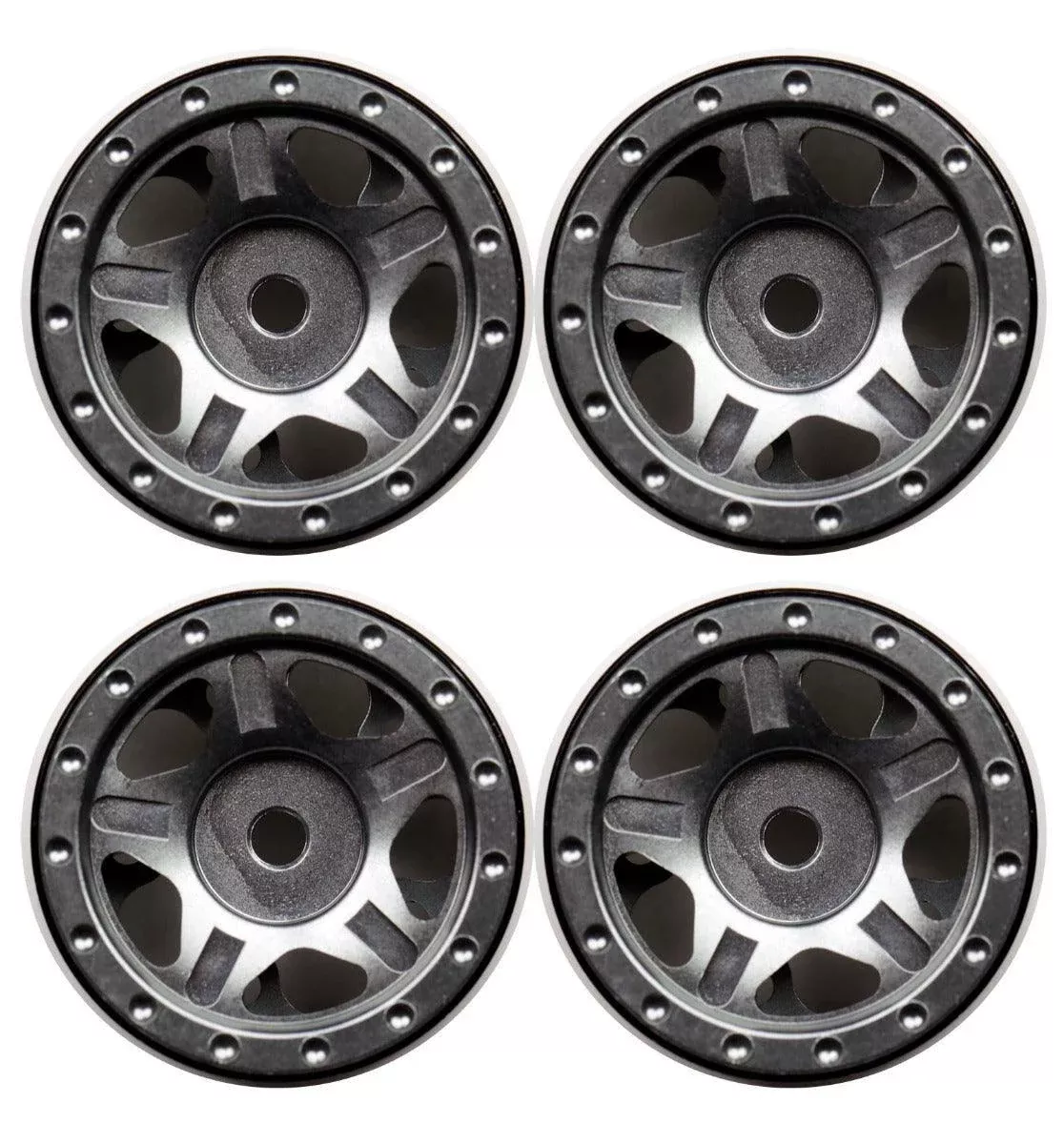 Powerhobby Axial SCX24 C10 Jeep Deadbolt Aluminum Beadlock Wheels Rims Grey