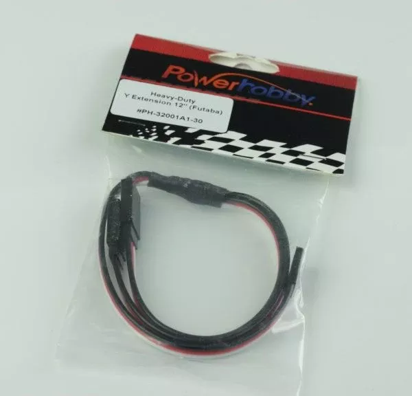 Powerhobby PH-32001A1-30 12" Heavy Duty Servo Y Extension with Futaba Connector