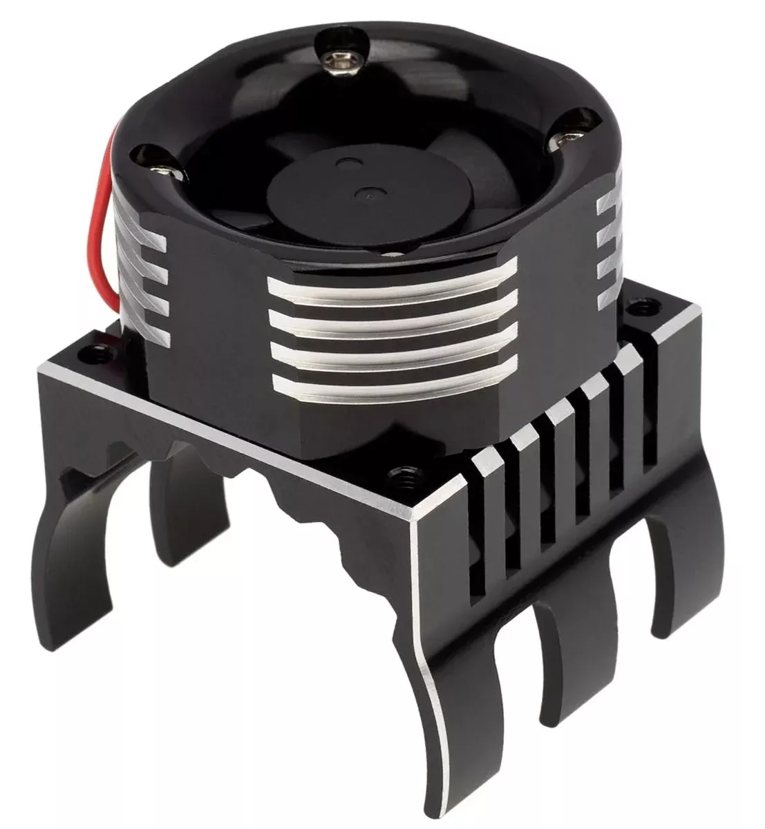 Powerhobby PHT1299 Black Aluminum High Speed Cooling Fan with Heatsink and LEDs for 1/8 Motors