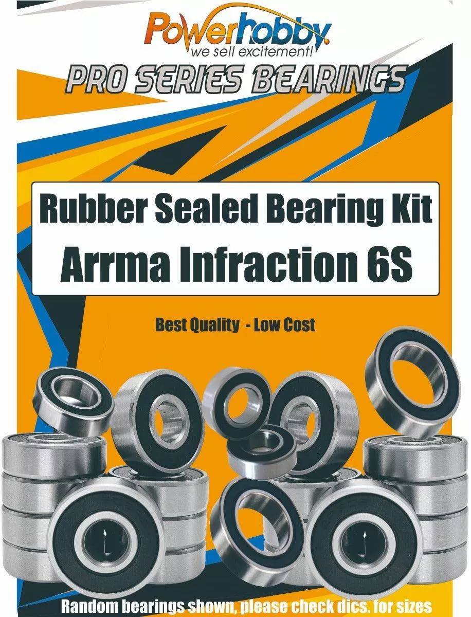 PowerHobby Pro Series Rubber Sealed Bearing Kit Arrma Infraction 6S V1 V2