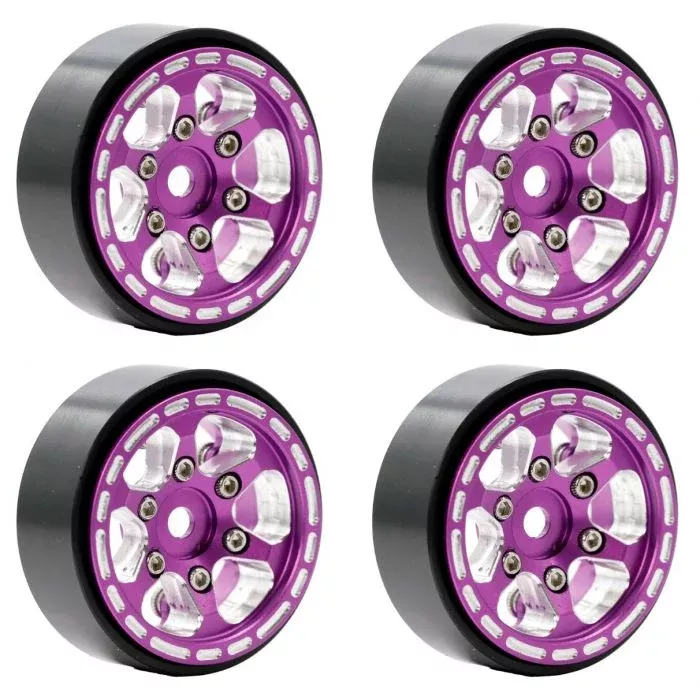 Powerhobby SCX24111 Purple Z1 Aluminum 1.0" Rock Crawler Wheels