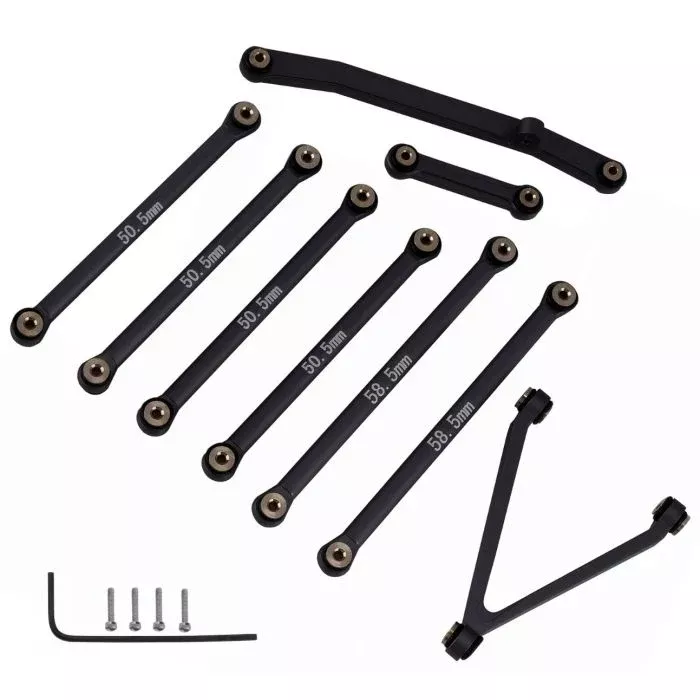Powerhobby SCX24115 Black Aluminum 133.7mm Link Set for SCX24 C10 Chevy or JLU