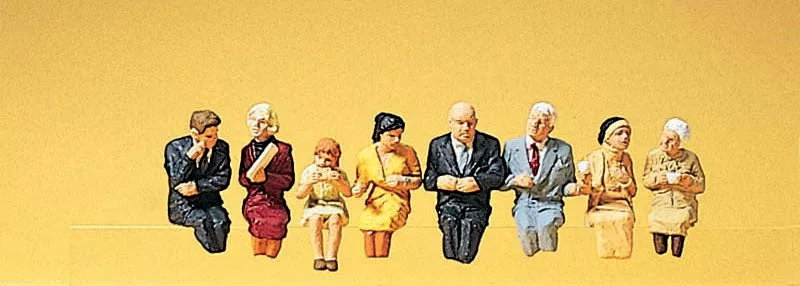 Preiser 10299 HO Scale Seated Restaurant Car Passengers Figure Set