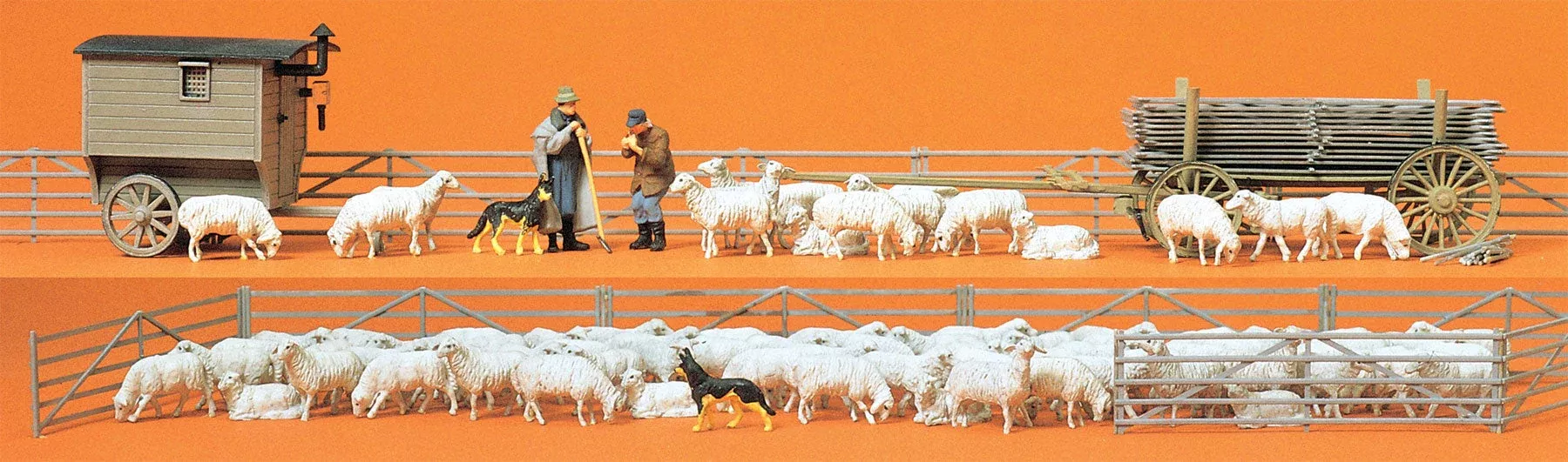 Preiser 13003 HO Scale Shepherd with Flock Figure Set