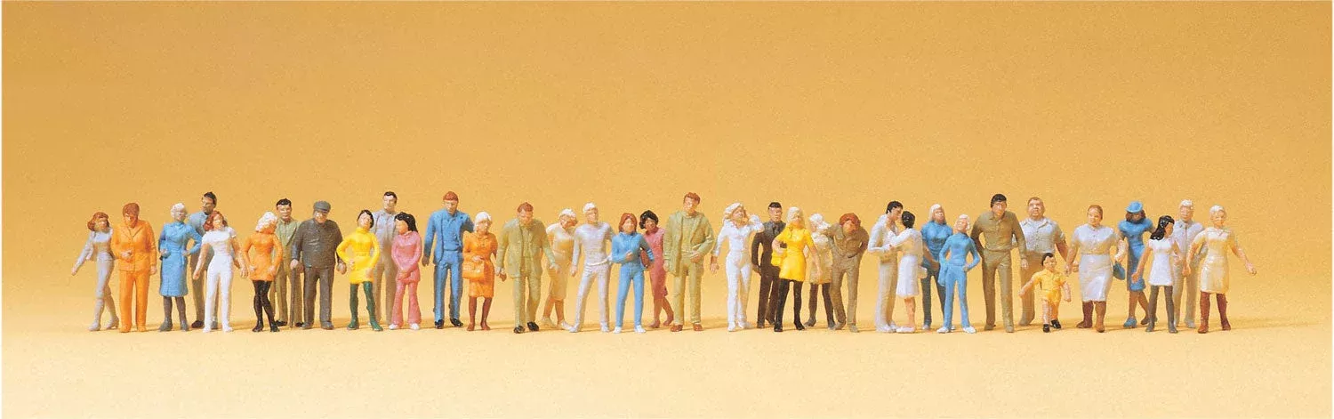 Preiser 14402 HO Scale Crowd of 36 Passers-By Figure Set