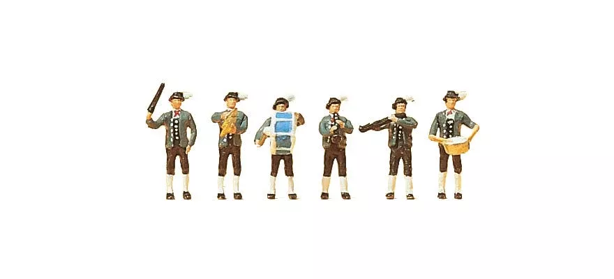 Preiser 79120 N Scale Bavarian Musicians Set #1 Figure Set (6)