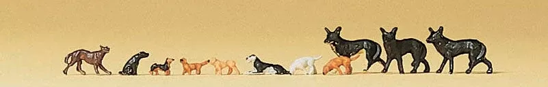 Preiser 79122 N Scale Hounds Dogs Animal Figure Set