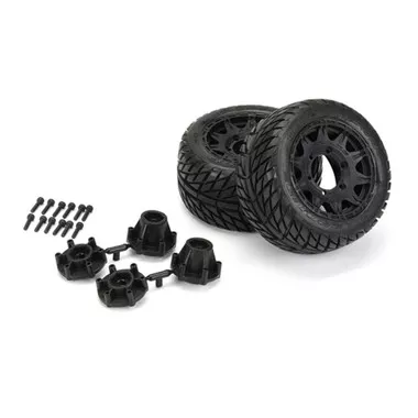 Pro-Line 10161-10 1/10 Street Fighter LP Fr/Rr 2.8" MT Tires Mounted 12mm Raid Black (2)