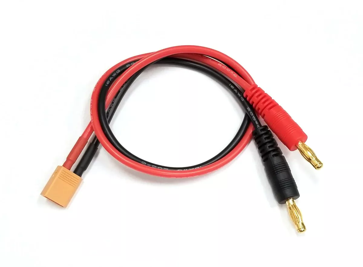 Racers Edge 1616 Male XT30 to 4mm Bullets Charge Lead