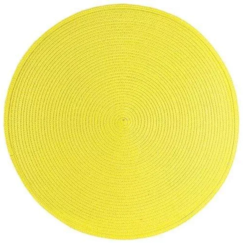 Ritz 15in Round Placemat - Sun Yellow