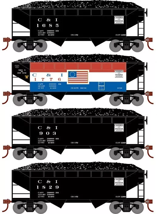 Roundhouse 1283 HO Scale 34' Offset Open Hopper Cambria & Indiana C&I