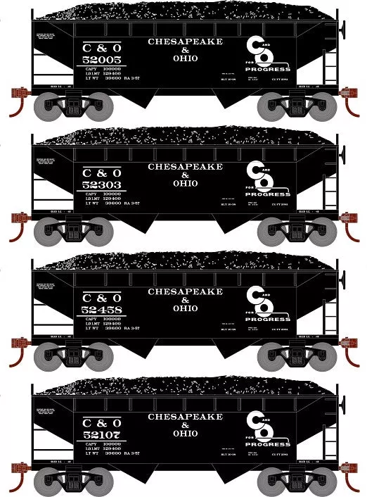 Roundhouse 1286 HO Scale 34' Offset Open Hopper Chesapeake & Ohio C&O