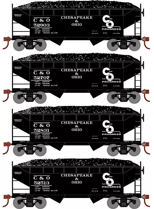Roundhouse 1287 HO Scale 34' Offset Open Hopper Chesapeake & Ohio C&O