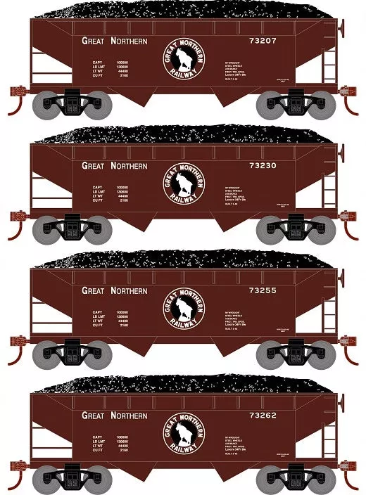 Roundhouse 1289 HO Scale 34' Offset Open Hopper Great Northern GN