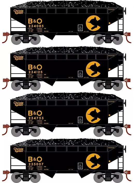 Roundhouse 1295 HO Scale 34' Offset Open Hopper Chessie System B&O