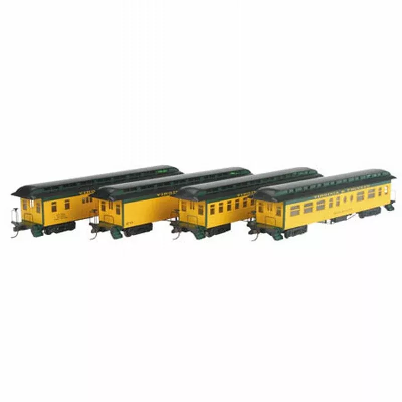 Roundhouse 84826 HO Scale Overland Passenger Car 4 Pack Virginia & Truckee V&T