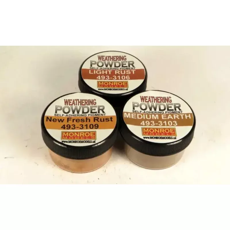 Rust & Dust Weathering Powder Set -- 1 Each: Light Rust, New Fresh Rust, Medium Earth