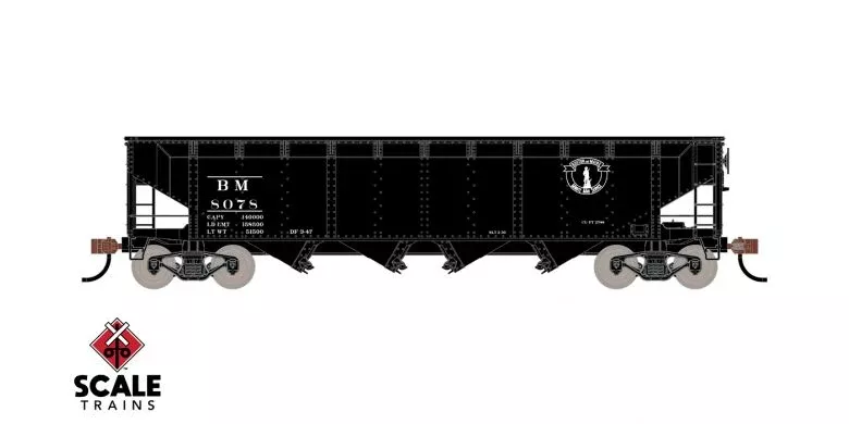 ScaleTrains Kit Classics 1200 70 Ton 4 Bay Open Hopper Boston & Maine BM 8078