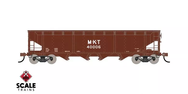 ScaleTrains Kit Classics 1215 70 Ton 4 Bay Open Hopper Missouri-Kansas-Texas MKT 40006