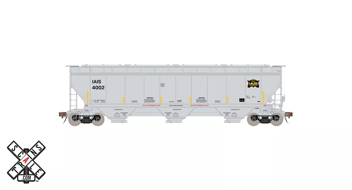 ScaleTrains Rivet 33321 HO Scale Gunderson 5188 Covered Hopper Iowa Interstate IAIS 4022