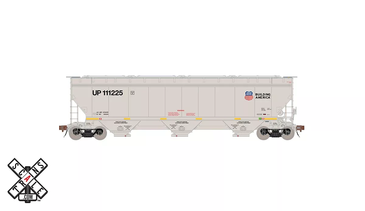 ScaleTrains Rivet 33343 HO Scale Gunderson 5188 Covered Hopper Union Pacific UP 111347