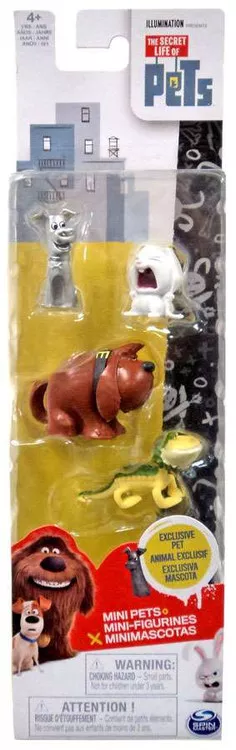 The Secret Life of Pets Mini Pets Silver Max, Snowball, Duke & Iguana Figure 4-Pack