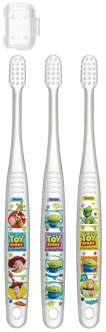 SKATER Clear Soft Toothbrush Toy Story Set 3 Pcs For Kindergarten Kids