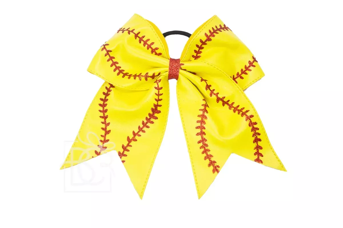 SOFTBALL PLEATHER BOW W/ KNOT & TAILS