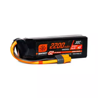Spektrum SPMX224S30 14.8V 2200mAh 4S 30C Smart G2 LiPo Battery w/ IC3 Connector