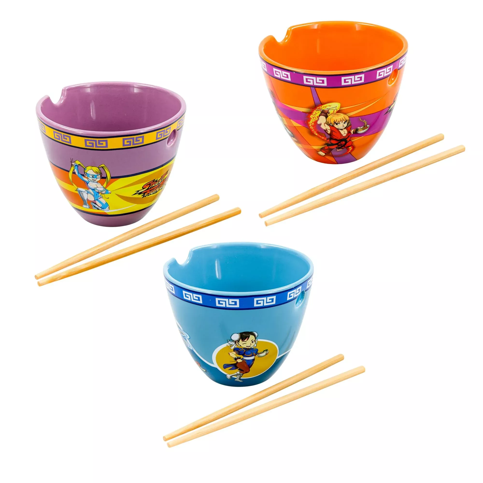 Street Fighter 16-Ounce Ramen Bowls and Chopsticks | Set Of 3