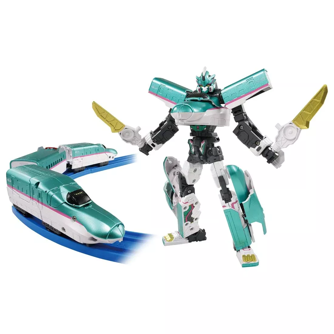 Takara Tomy Pla-Rail Shinkansen Transformation Robot Shinkarion Z E5 Hayabusa Robot Toy