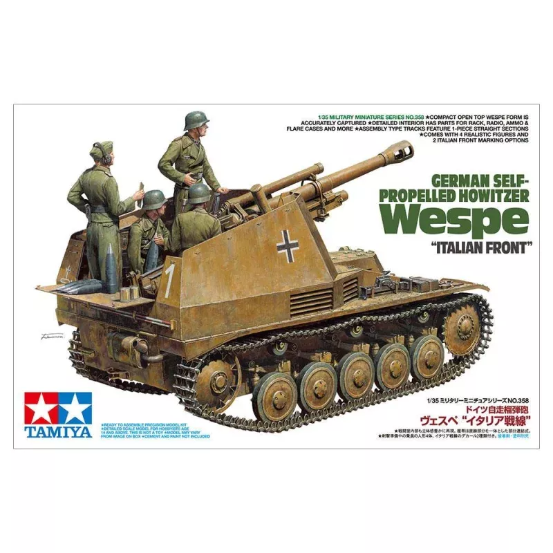 Tamiya 1/35 scale WW2 German Wespe Italian Front model kit