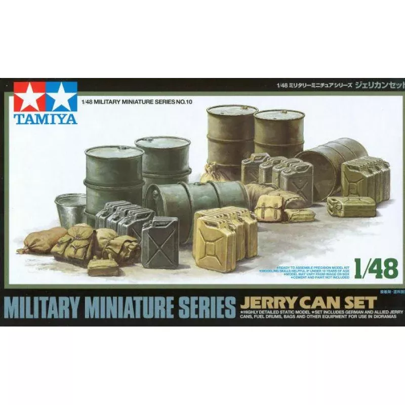 Tamiya 1/48 scale WW2 German Jerry Can and fuel drum diorama accessory Set