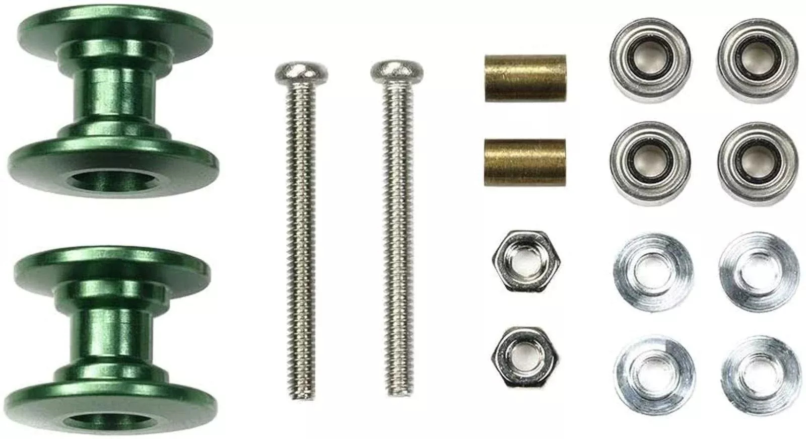 TAMIYA Mini 4Wd Lightweight Double Aluminum Rollers 13-12Mm/ Green