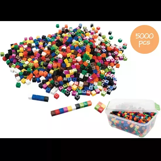 Teachables 1 cm Linking Cubes – 5000 Pieces – 5-Way Link