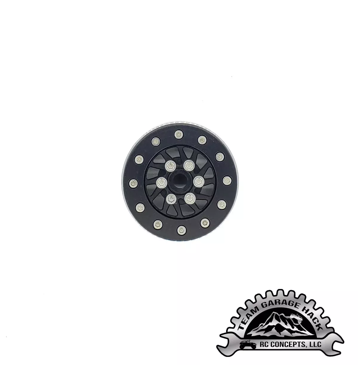 Team Garage Hack Black H.O. Stiletto E.B.R. Edition Wheels (4 Pack), Aluminum Inner Lock Rings