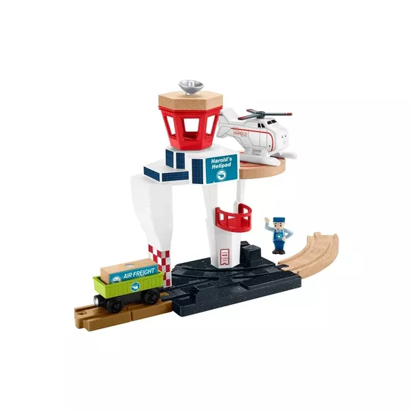 Thomas And Friends Wood Harold's Helipad Set