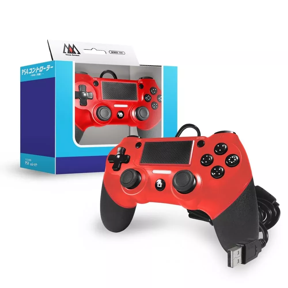 Three Arrow Ps4 Wired Controller Red