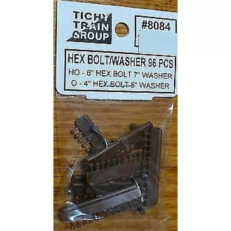 TICHY TRAIN GROUP #8084 HO 6' Hex Bolt 7' Washer