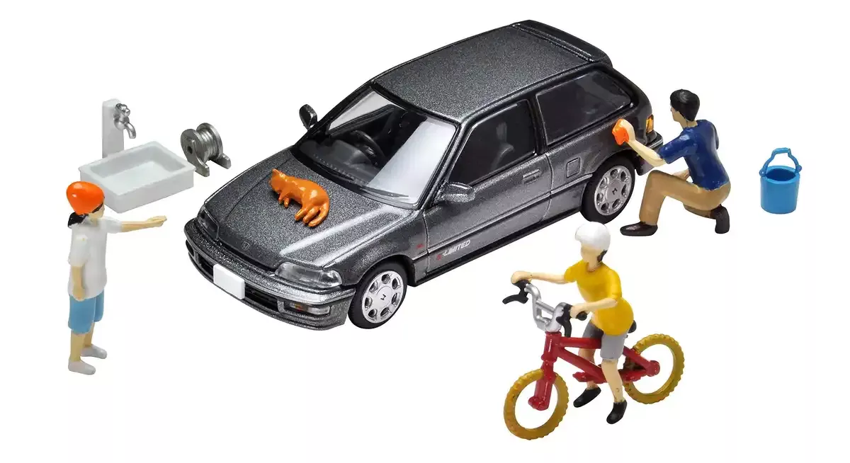 TOMYTEC Diorama Collection 1/64 Car Snap 02B Car Wash Minicar